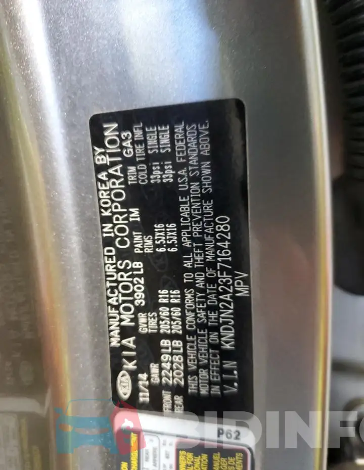 KNDJN2A23F7164280 Photo# 14