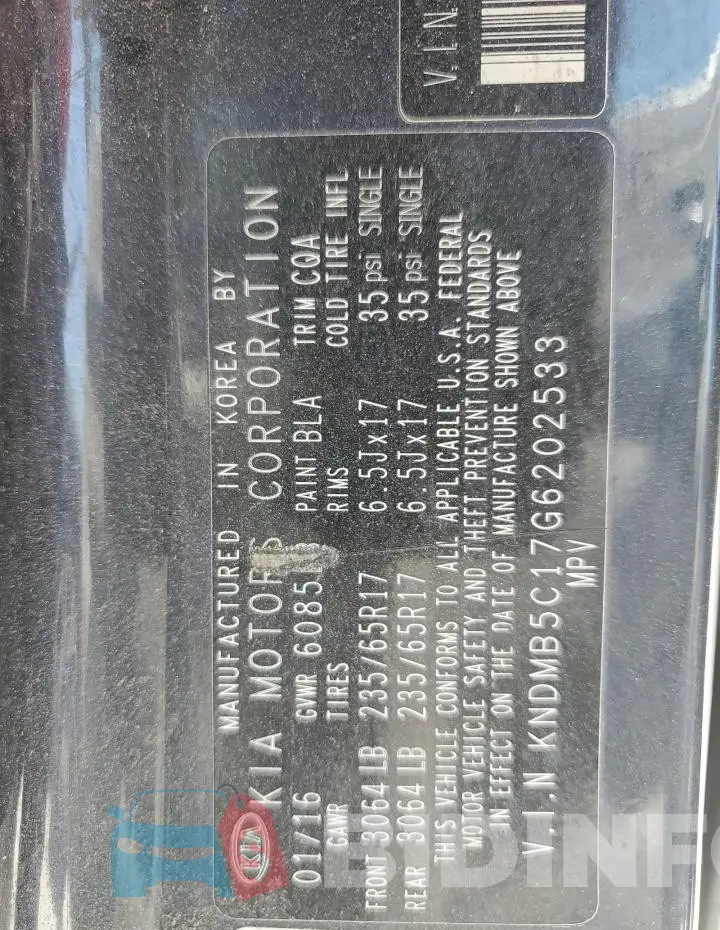 KNDMB5C17G6202533 Photo# 13