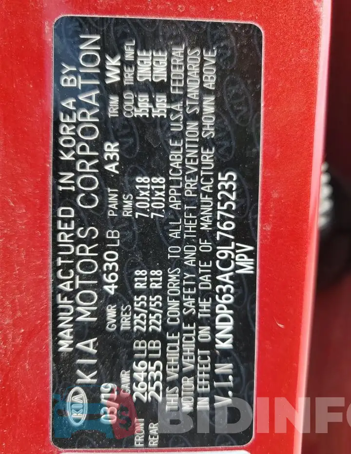 KNDP63AC9L7675235 Photo# 12