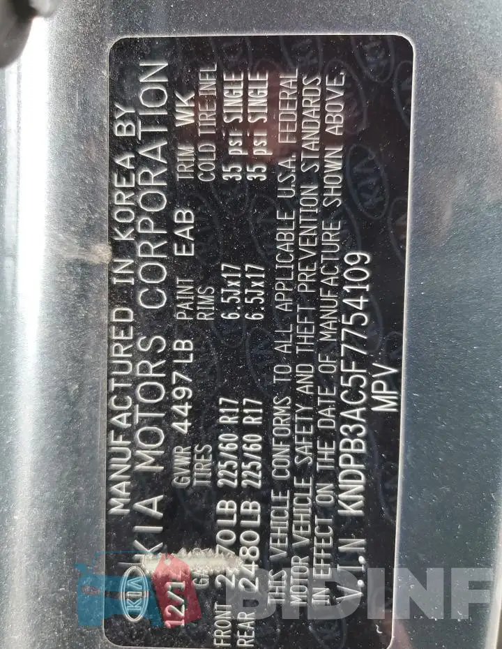 KNDPB3AC5F7754109 Photo# 13