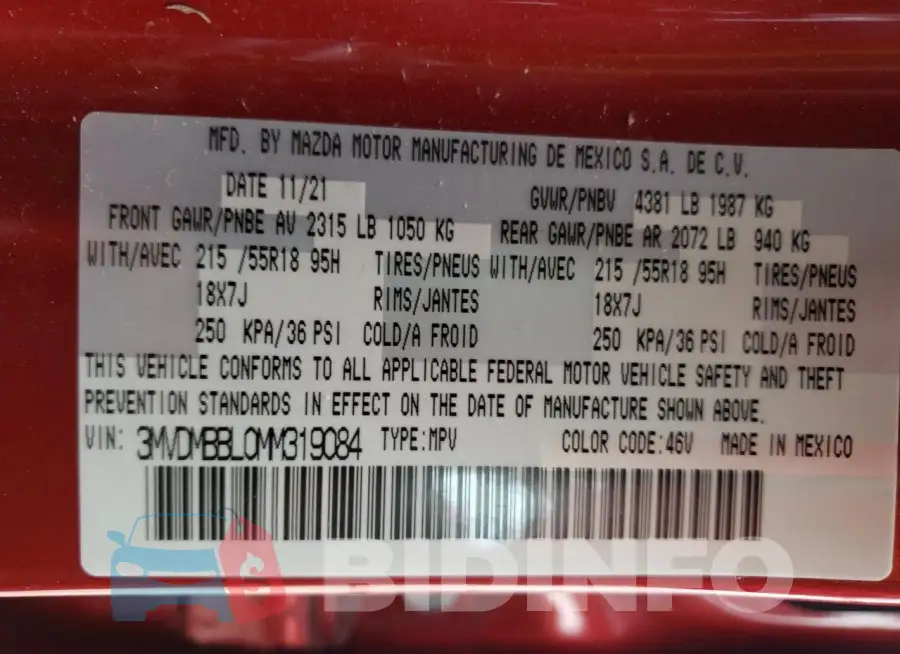 3MVDMBBL0MM319084 Photo# 14