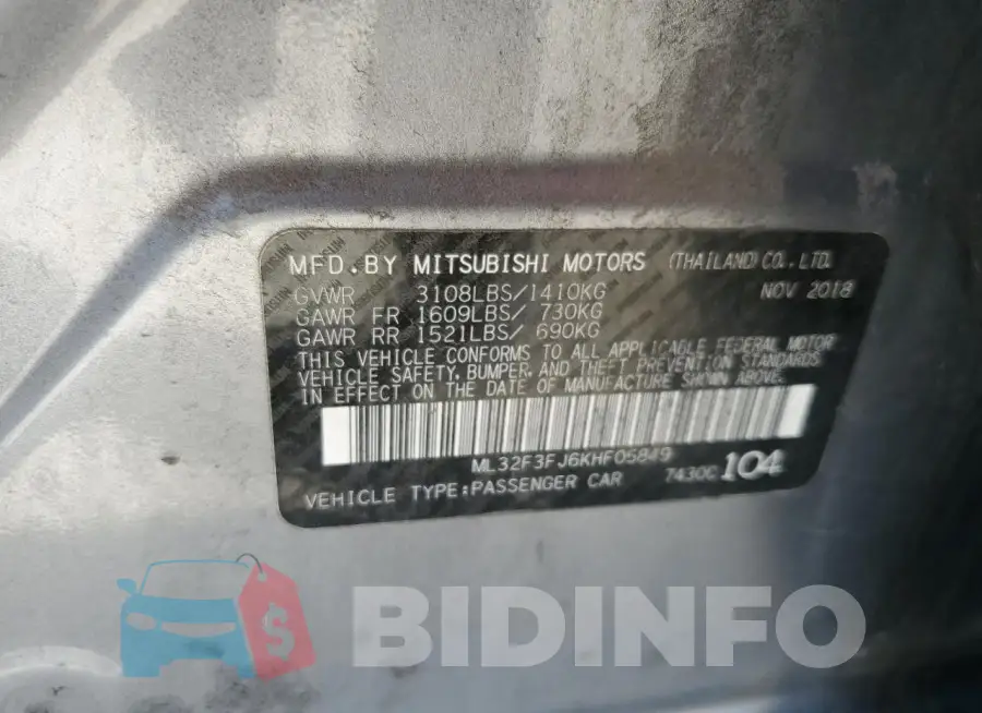 ML32F3FJ6KHF05849 Photo# 12