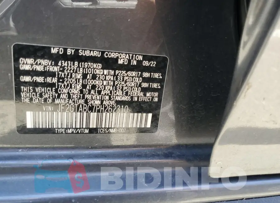 JF2GTABC7PH262310 Photo# 13
