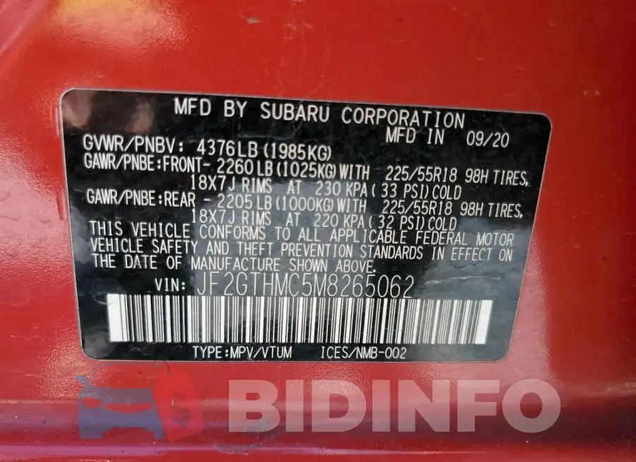 JF2GTHMC5M8265062 Photo# 12