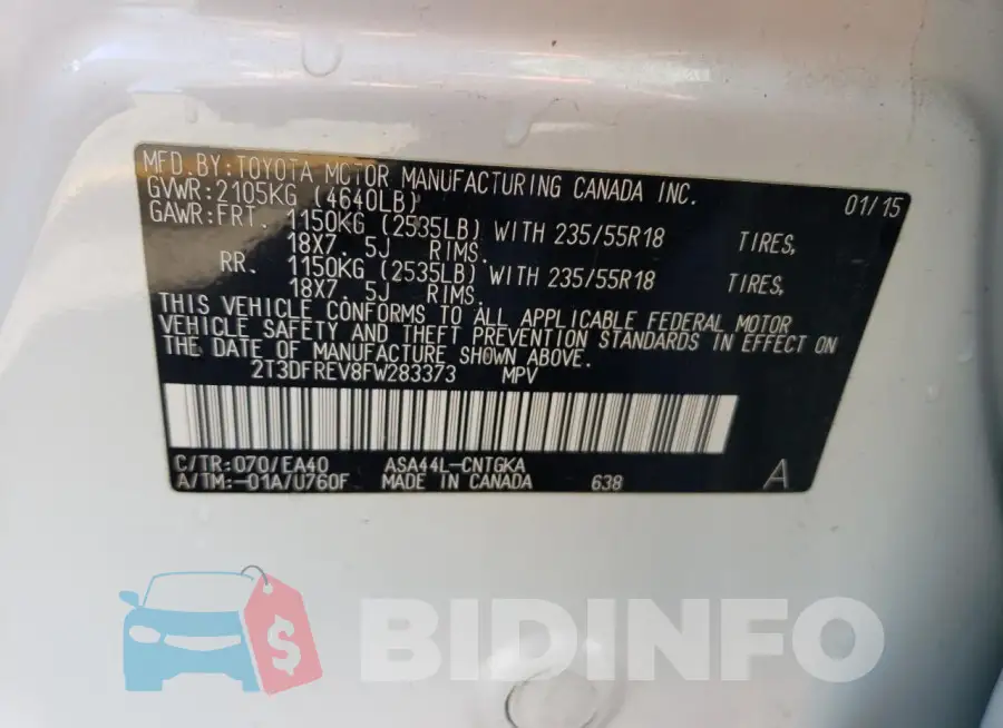 2T3DFREV8FW283373 Photo# 13