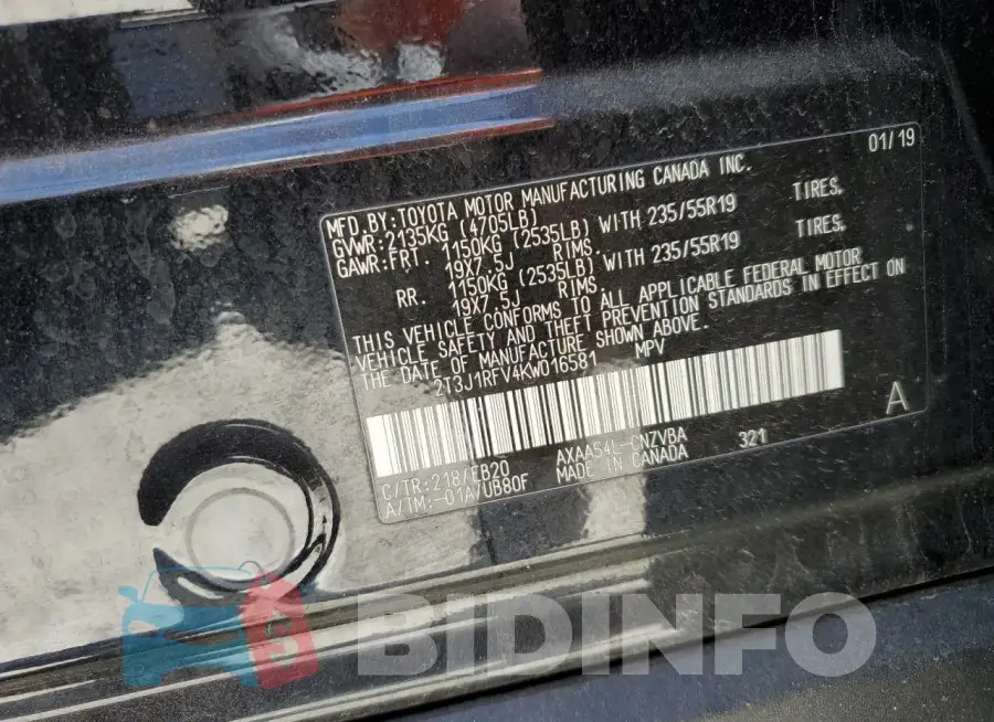2T3J1RFV4KW016581 Photo# 13