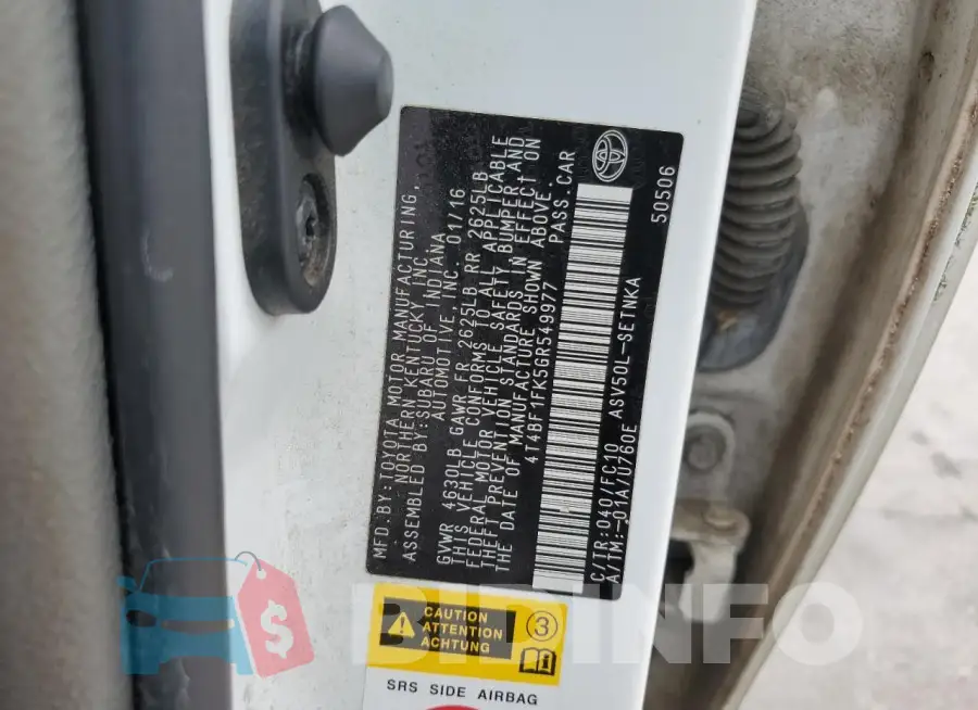 4T4BF1FK5GR549977 Photo# 12