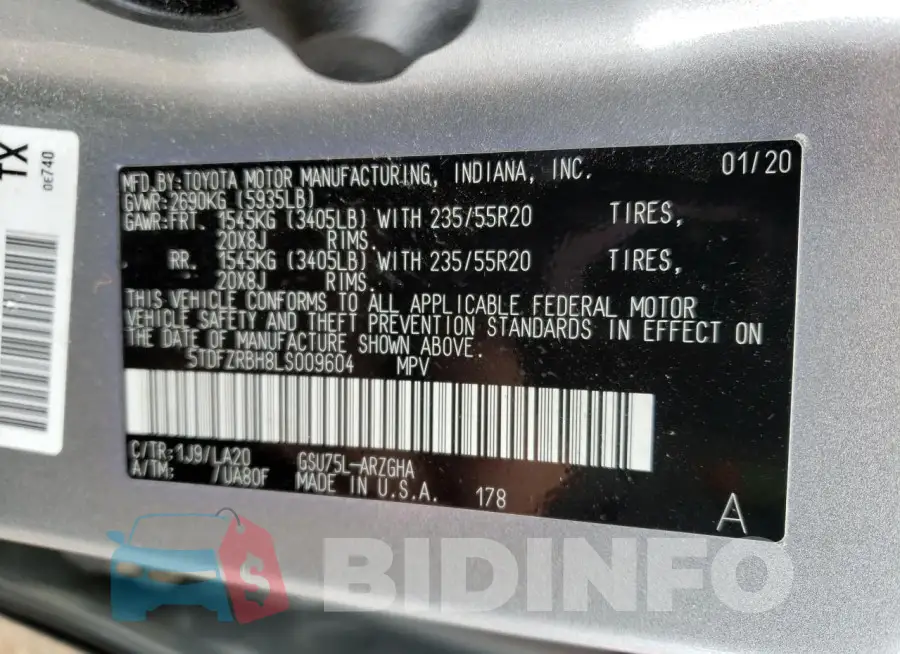 5TDFZRBH8LS009604 Photo# 13