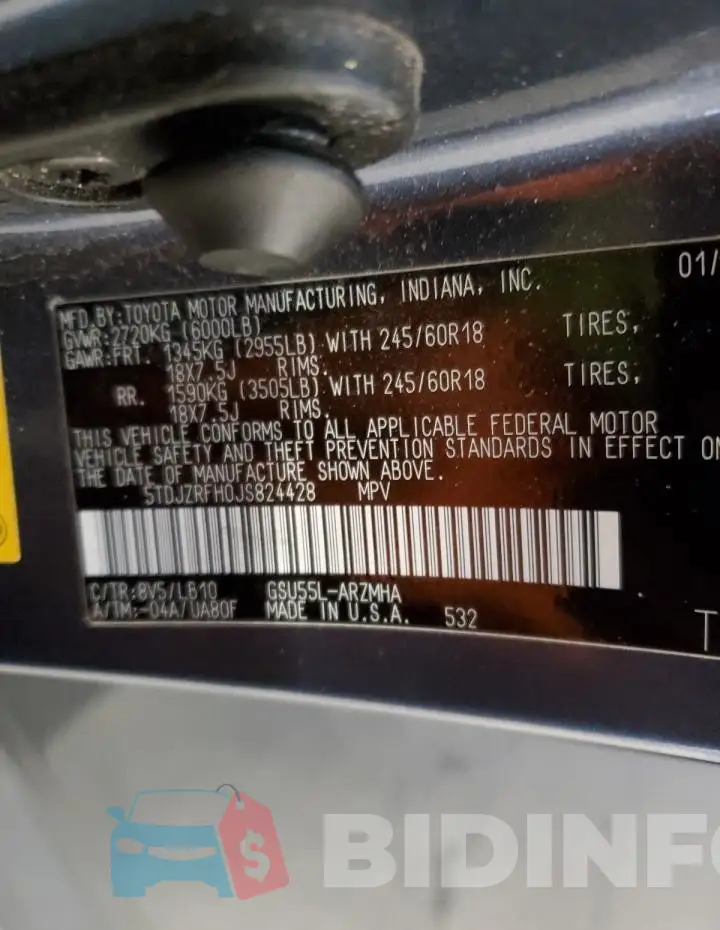 5TDJZRFH0JS824428 Photo# 13