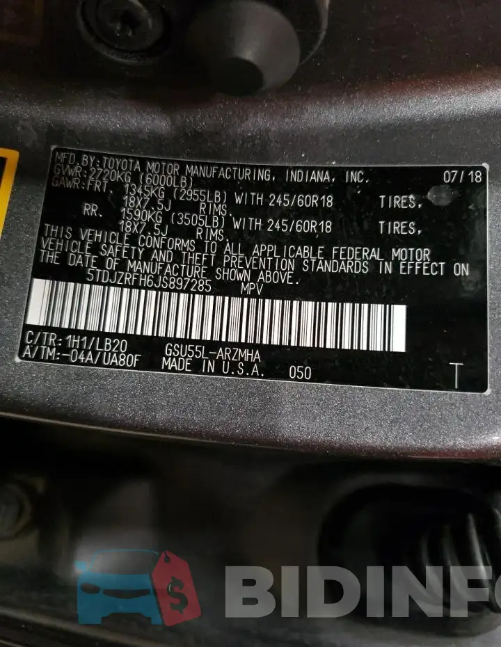 5TDJZRFH6JS897285 Photo# 14