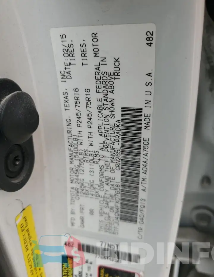 5TFJU4GN4FX076581 Photo# 12