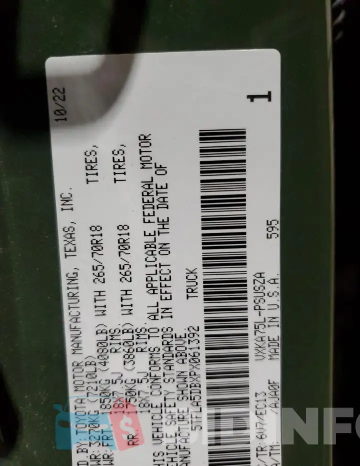 5TFLA5DBXPX061392 Photo# 13