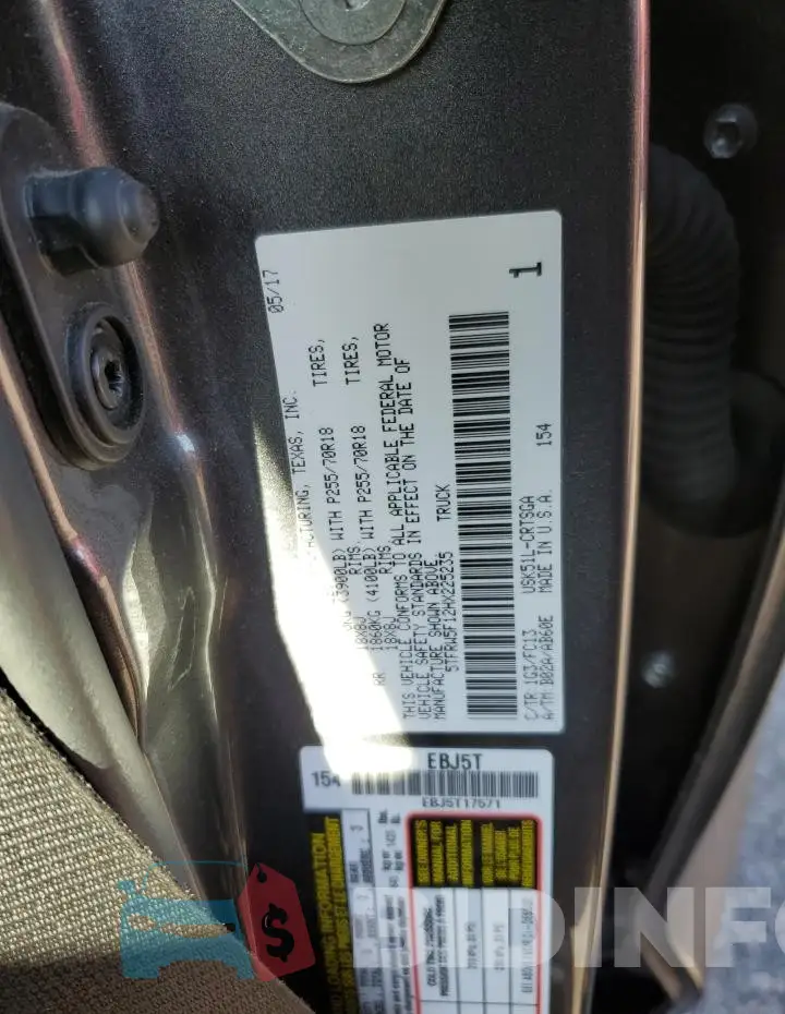 5TFRW5F12HX225235 Photo# 12
