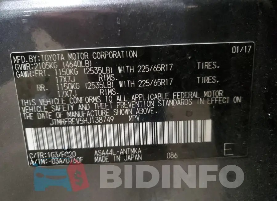 JTMRFREV5HJ138749 Photo# 13