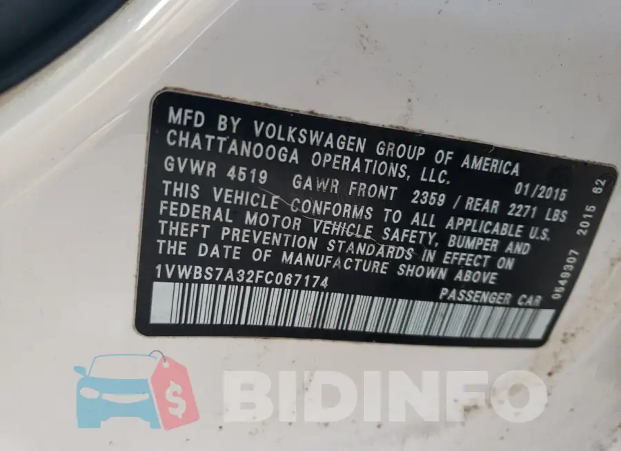 1VWBS7A32FC067174 Photo# 12