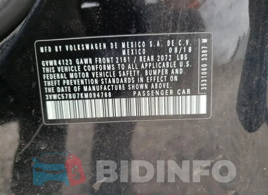 3VWC57BU7KM094768 Photo# 13