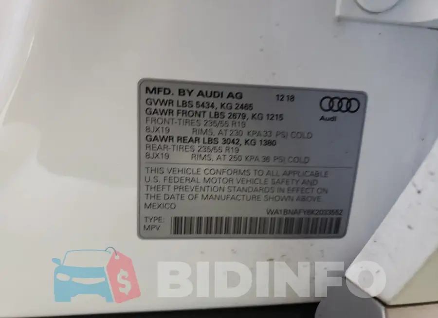 WA1BNAFY6K2033552 Photo# 14
