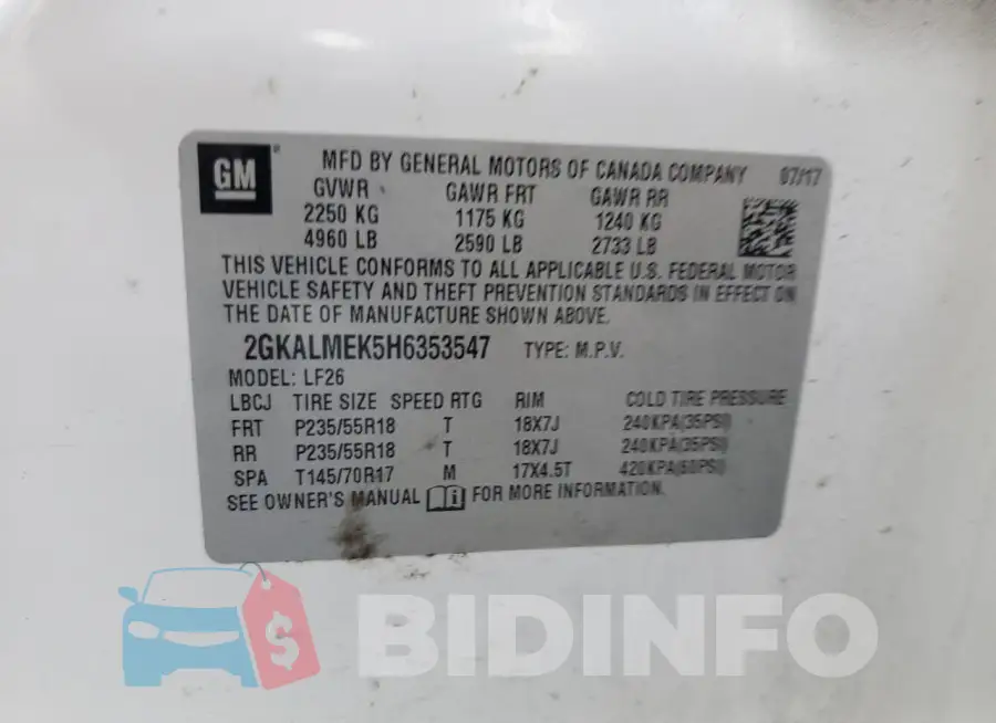 2GKALMEK5H6353547 Photo# 13