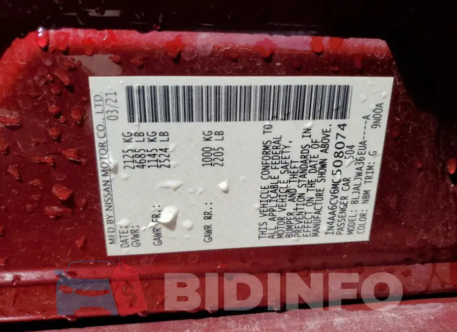 1N4AA6CV6MC508074 Photo# 13