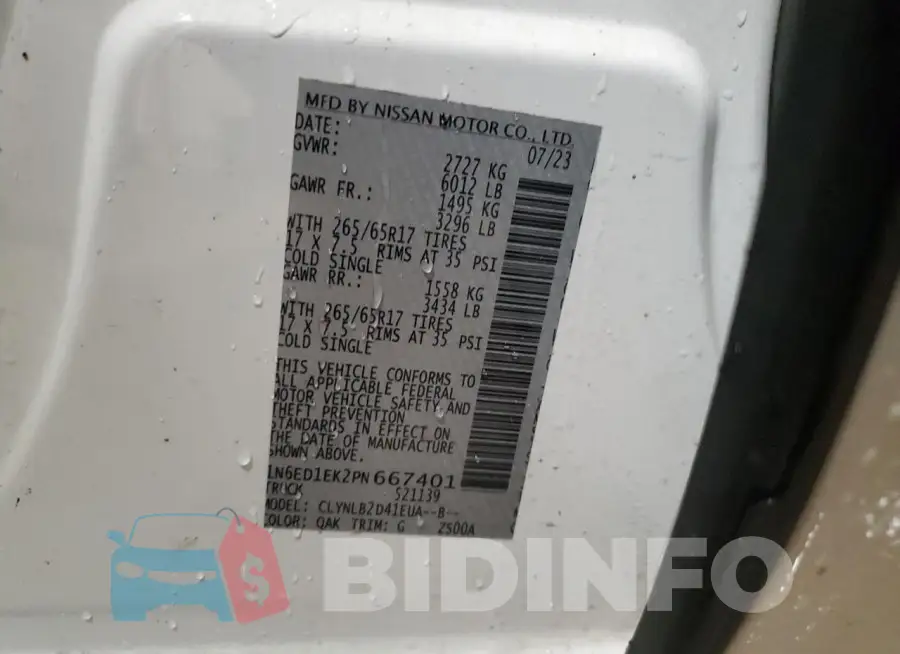 1N6ED1EK2PN667401 Photo# 12