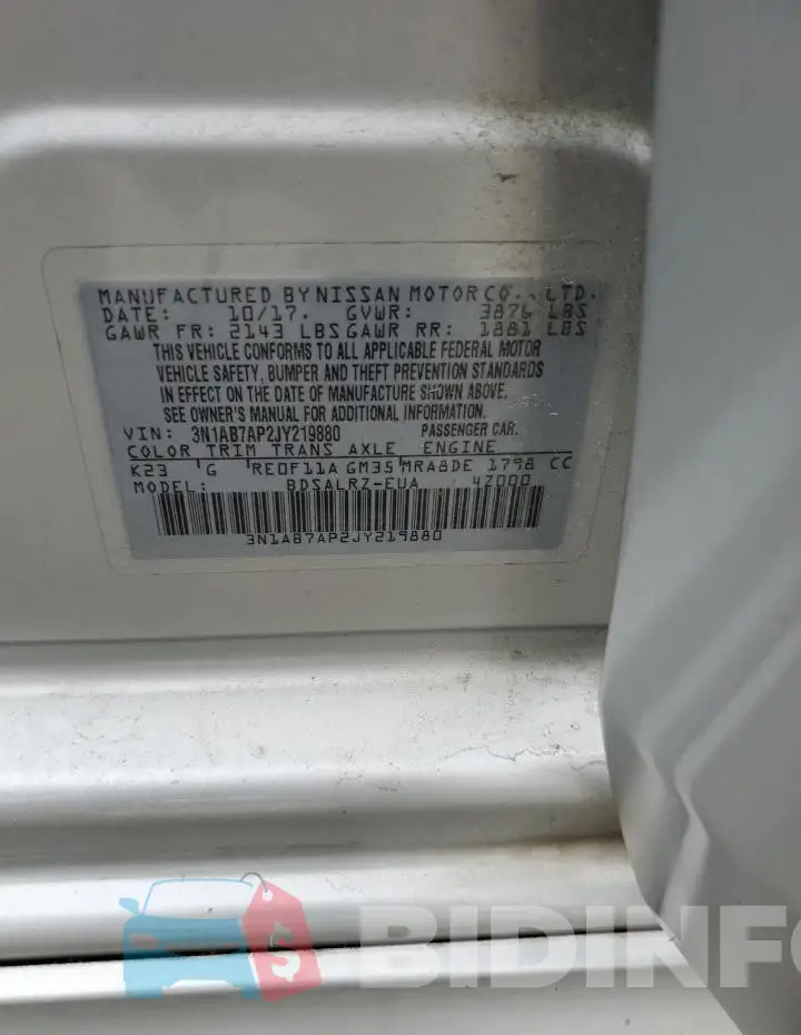 3N1AB7AP2JY219880 Photo# 12