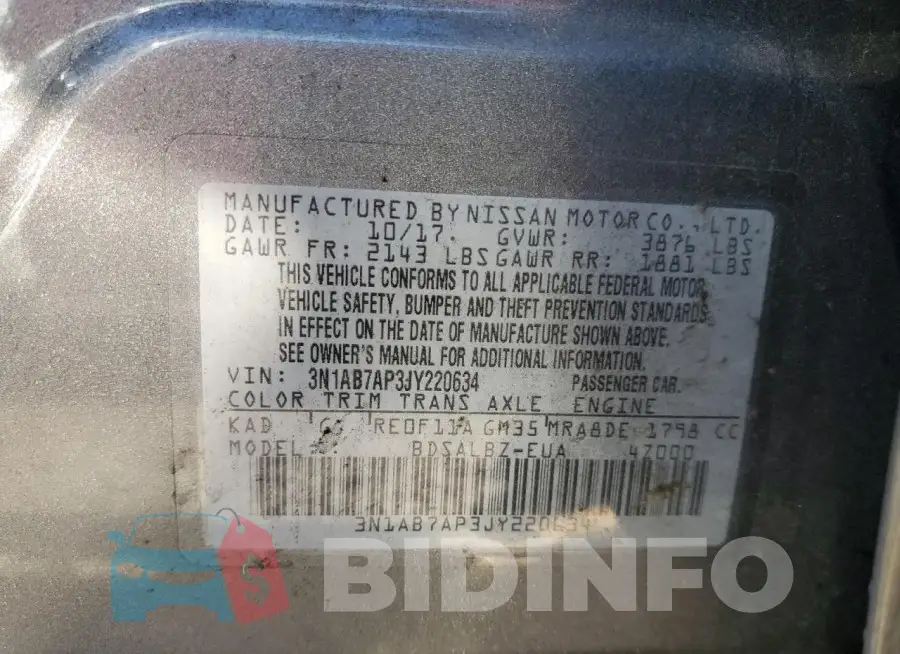 3N1AB7AP3JY220634 Photo# 12