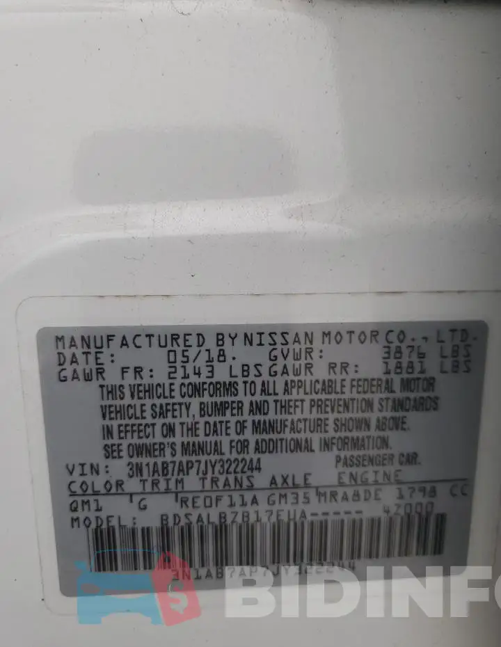 3N1AB7AP7JY322244 Photo# 13