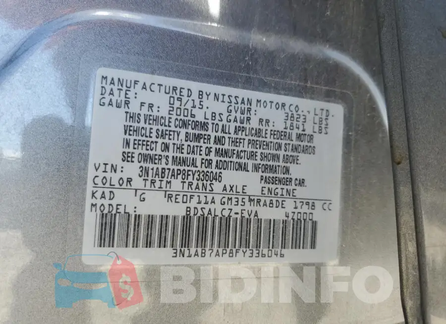 3N1AB7AP8FY336046 Photo# 12