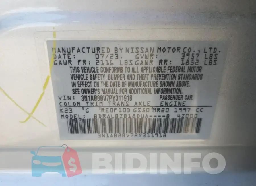 3N1AB8BV7PY311918 Photo# 12