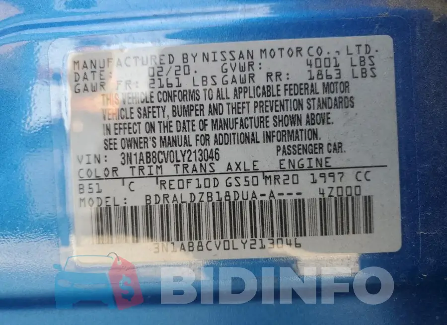3N1AB8CV0LY213046 Photo# 12