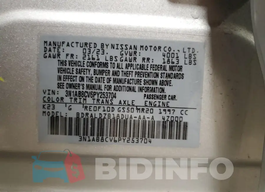 3N1AB8CV6PY253704 Photo# 12