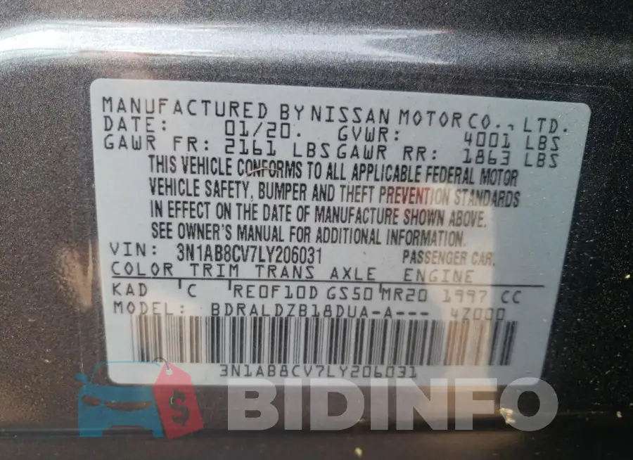 3N1AB8CV7LY206031 Photo# 12
