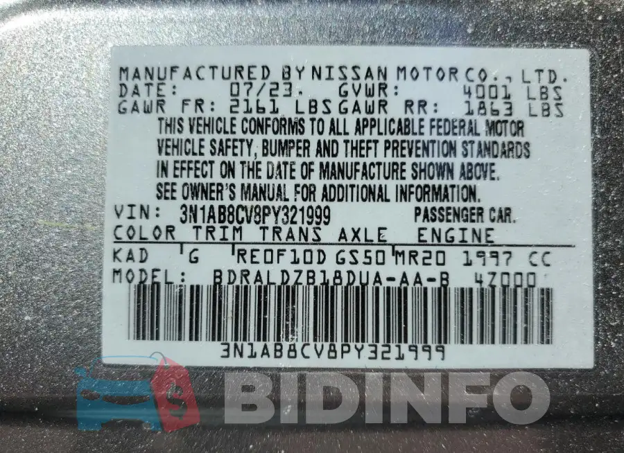 3N1AB8CV8PY321999 Photo# 12