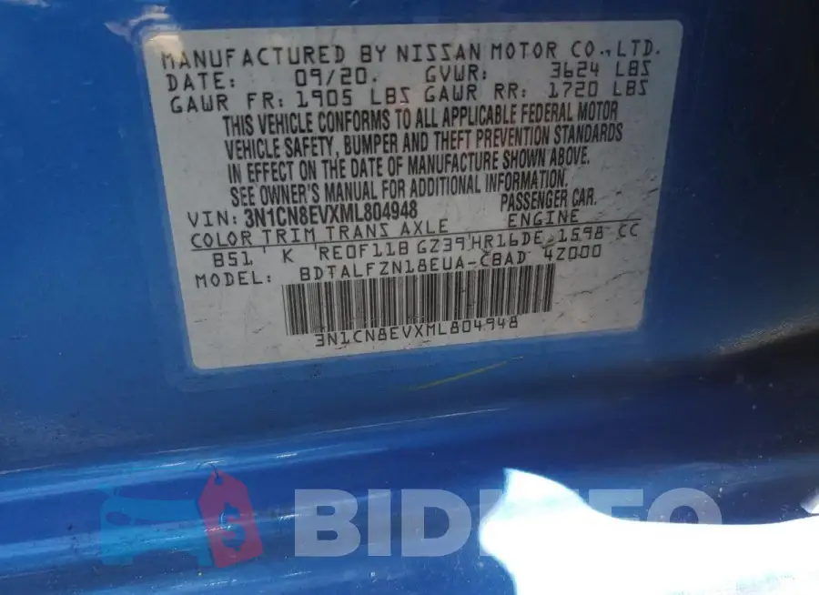 3N1CN8EVXML804948 Photo# 12