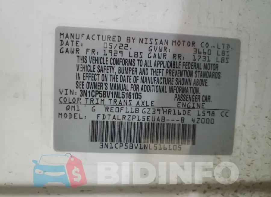 3N1CP5BV1NL516105 Photo# 12