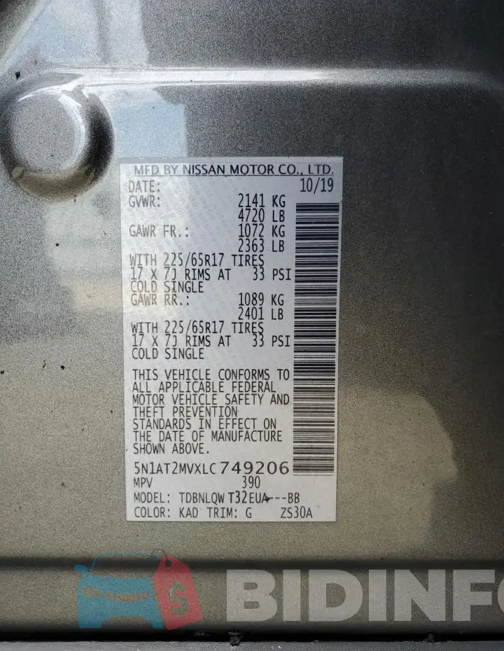 5N1AT2MVXLC749206 Photo# 12