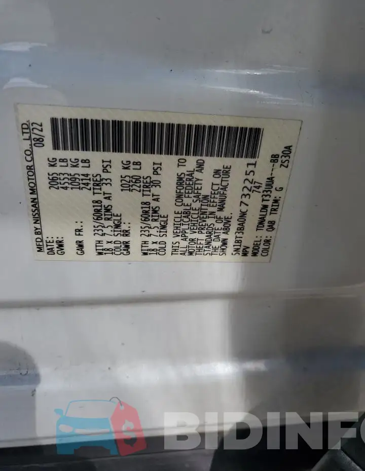 5N1BT3BA0NC732251 Photo# 12