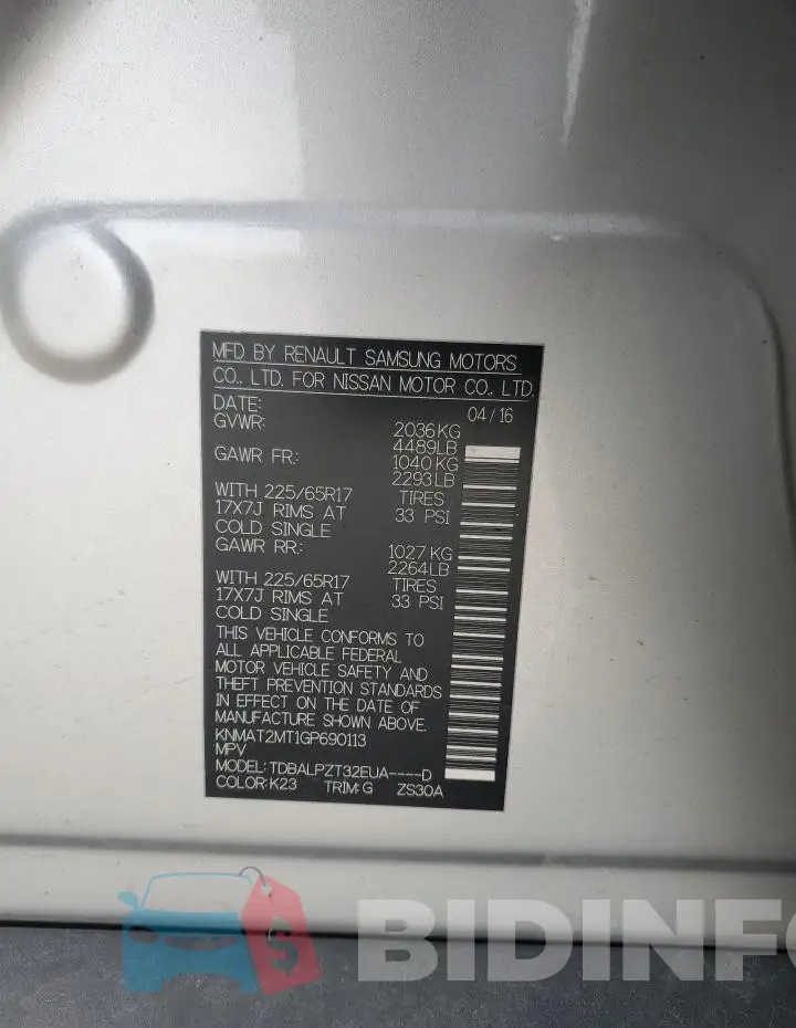 KNMAT2MT1GP690113 Photo# 12