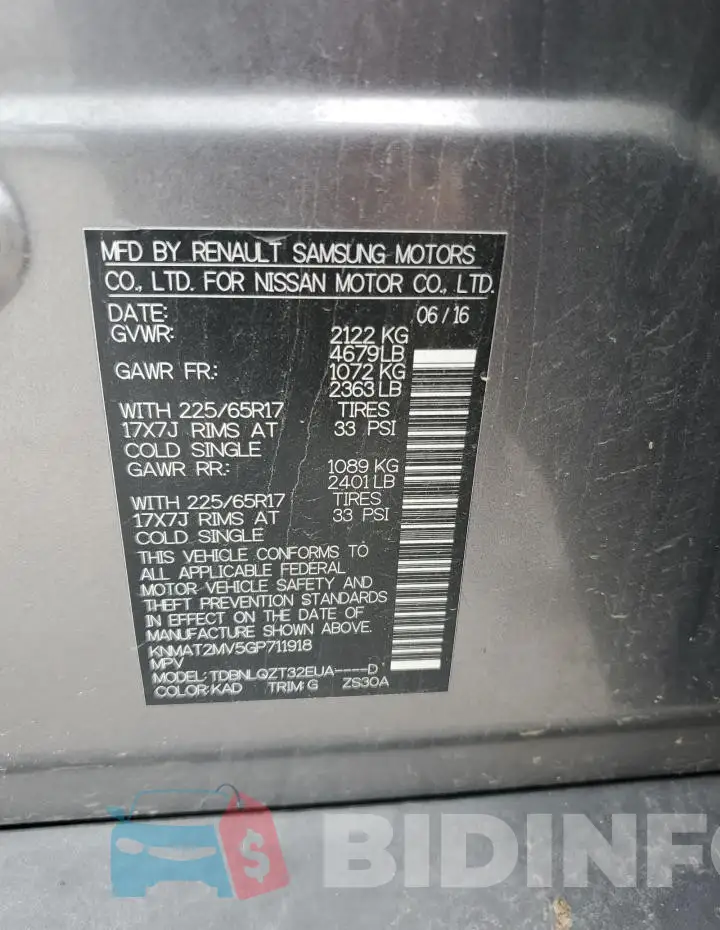 KNMAT2MV5GP711918 Photo# 12