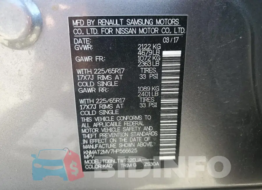 KNMAT2MV7HP566625 Photo# 12