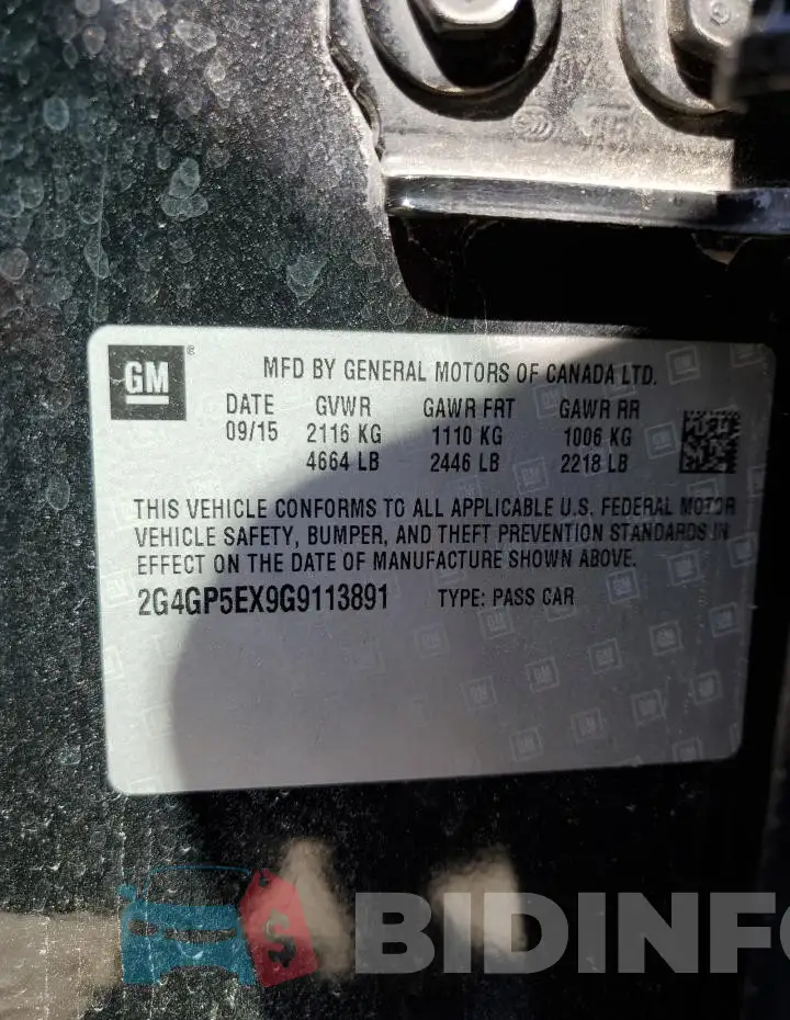 2G4GP5EX9G9113891 Photo# 12