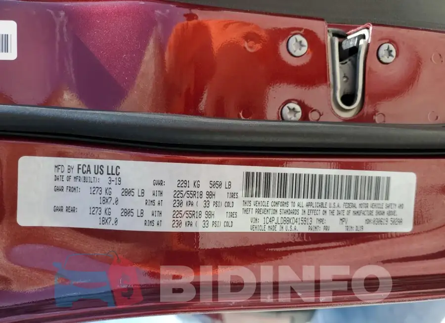 1C4PJLDB8KD415913 Photo# 14