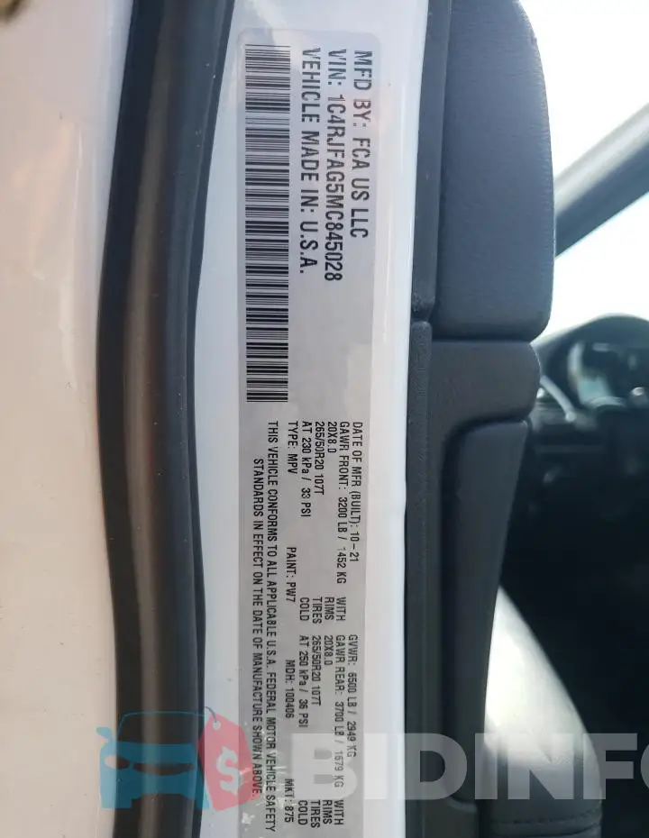 1C4RJFAG5MC845028 Photo# 13