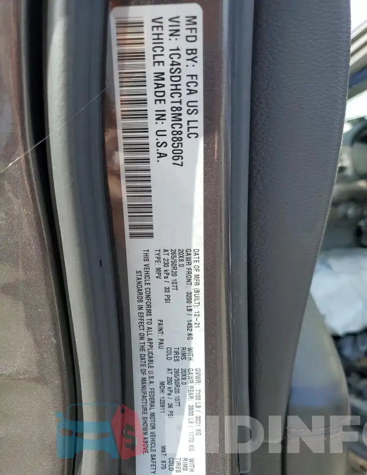 1C4SDHCT8MC885067 Photo# 13