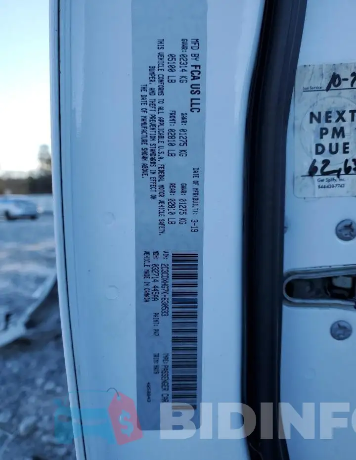 2C3CDXHG7KH630533 Photo# 12