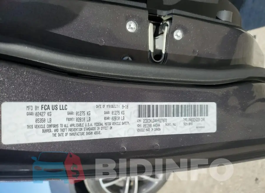 2C3CDXJG4KH527872 Photo# 13