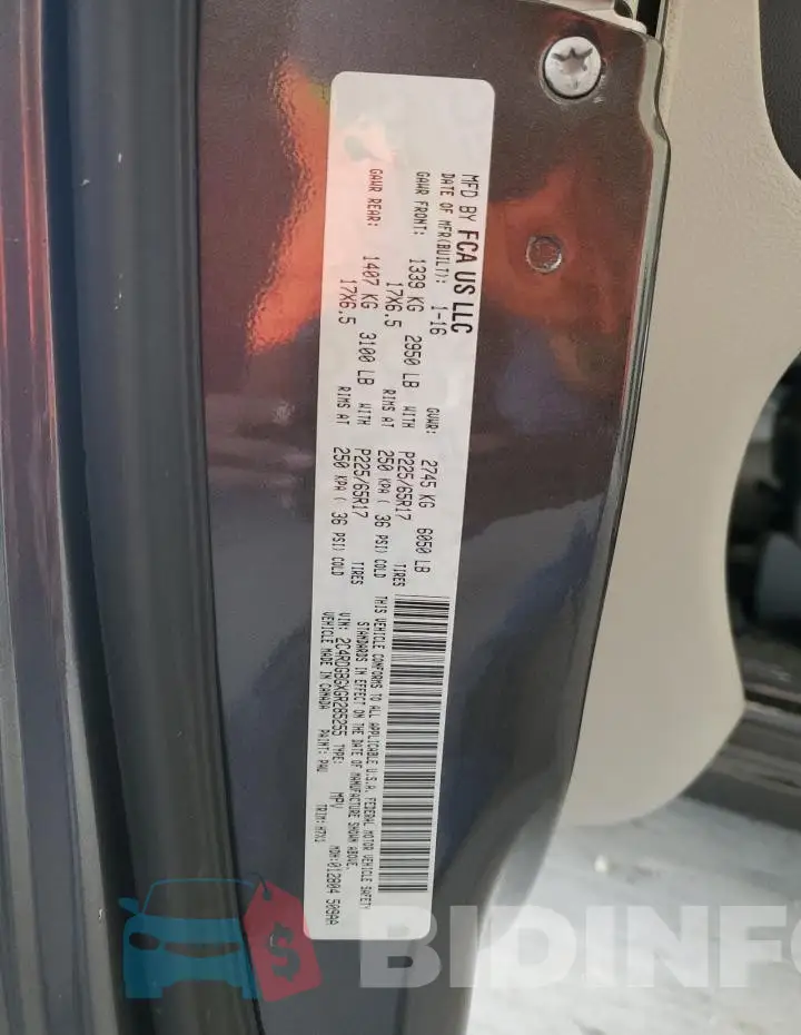 2C4RDGBGXGR285255 Photo# 13