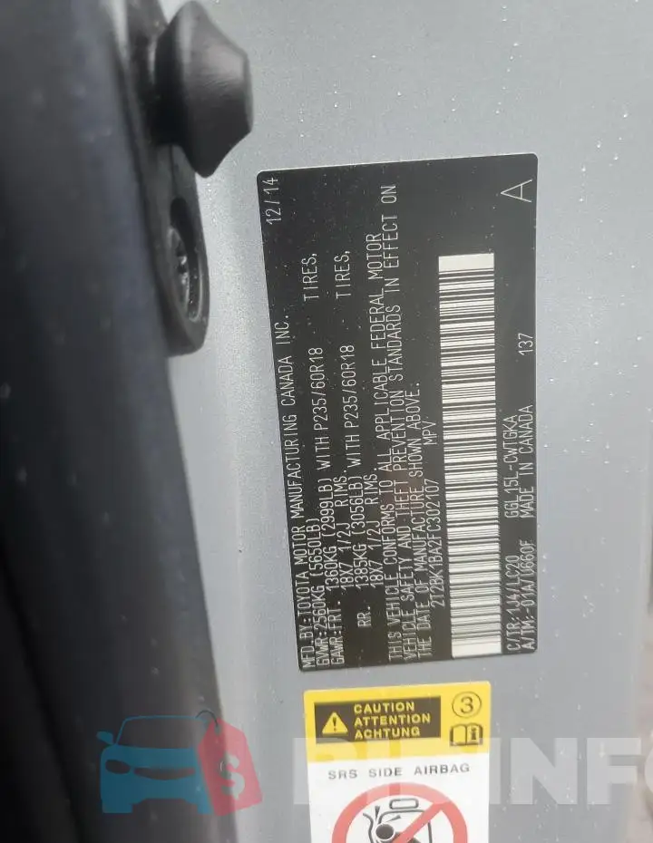 2T2BK1BA2FC302107 Photo# 13