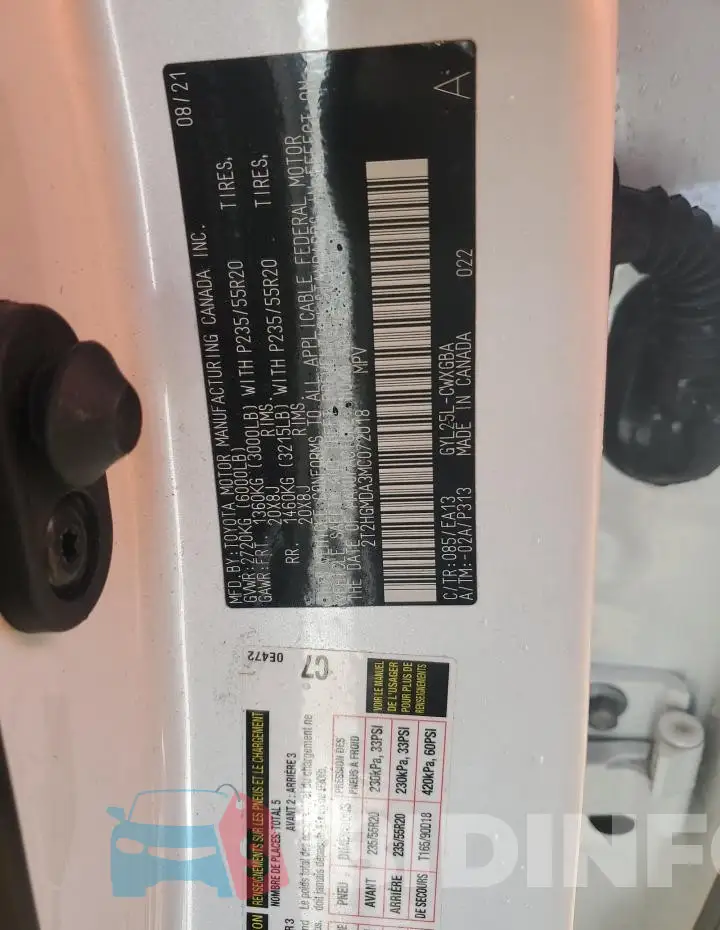2T2HGMDA3MC072018 Photo# 13
