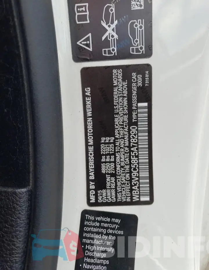 WBA3V9C58F5A78290 Photo# 12